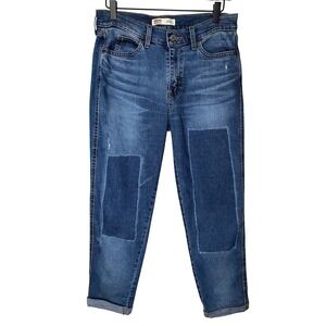 Levi's Signature Women's Heritage Boyfriend Jeans Blue Patchwork‎ Cuffed W29/L25